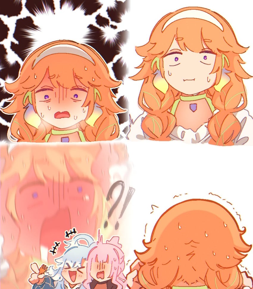 mori calliope, takanashi kiara, and kobo kanaeru (hololive and 2 more) drawn by hyurisaki