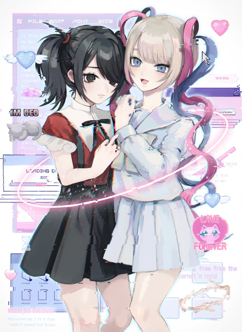 chouzetsusaikawa tenshi-chan, ame-chan, and pien cat (needy girl overdose) drawn by monami_(nu_mm)
