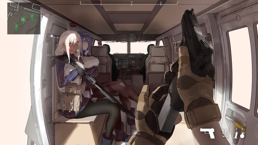 dp-12 and m590 (girls' frontline and 2 more) drawn by asimo_(hakurei10201)
