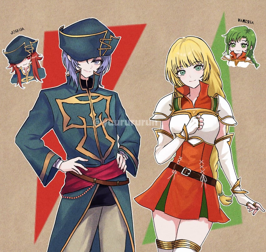 ingrid brandl galatea, yuri leclerc, joshua, and vanessa (fire emblem and 2 more) drawn by yuurururun