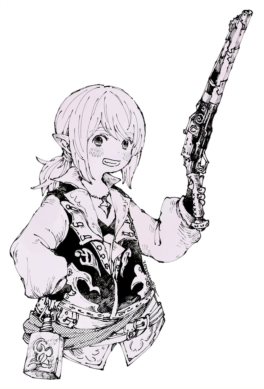 warrior of light, machinist, and hikasen (final fantasy and 1 more) drawn by itowo_(itowc)
