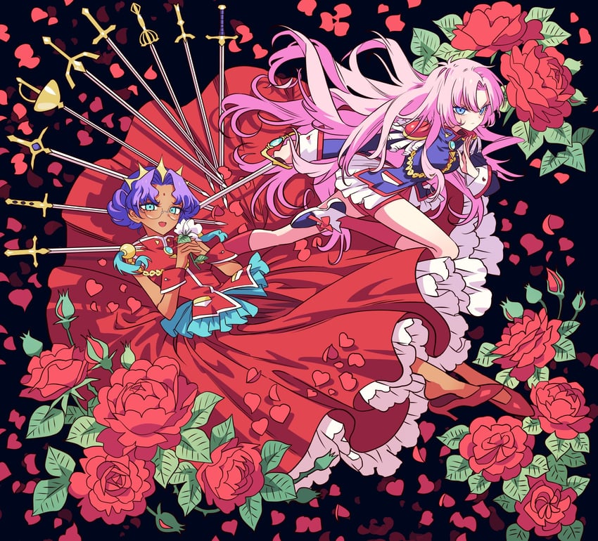 tenjou utena and himemiya anthy (shoujo kakumei utena) drawn by meremero