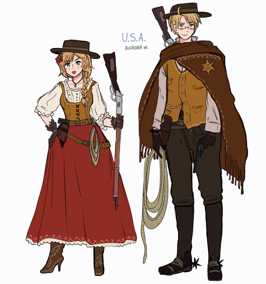 america (axis powers hetalia and 1 more) drawn by aurora_williams