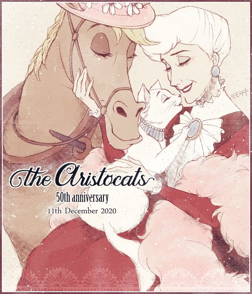 duchess, madame adelaide bonfamille, and frou-frou (the aristocats) drawn by momosaki_hiromu