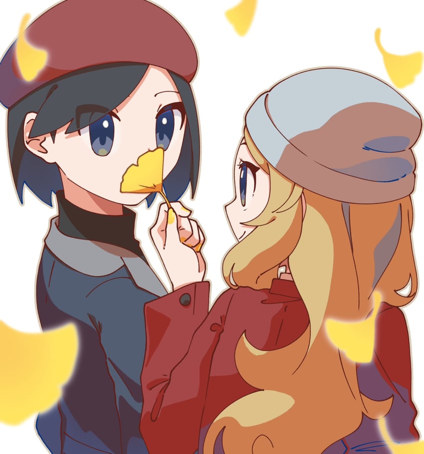 serena and calem (pokemon and 1 more) drawn by omochi_(omotimotittona3)