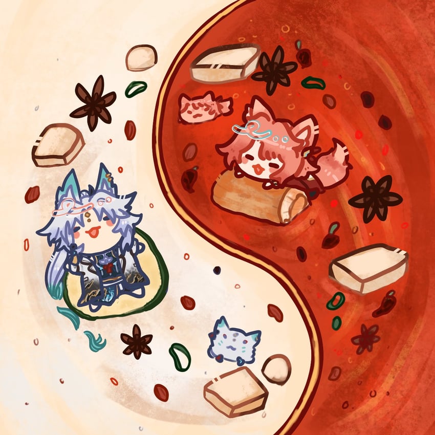 feixiao and jiaoqiu (honkai and 1 more) drawn by jiaofeiqiu