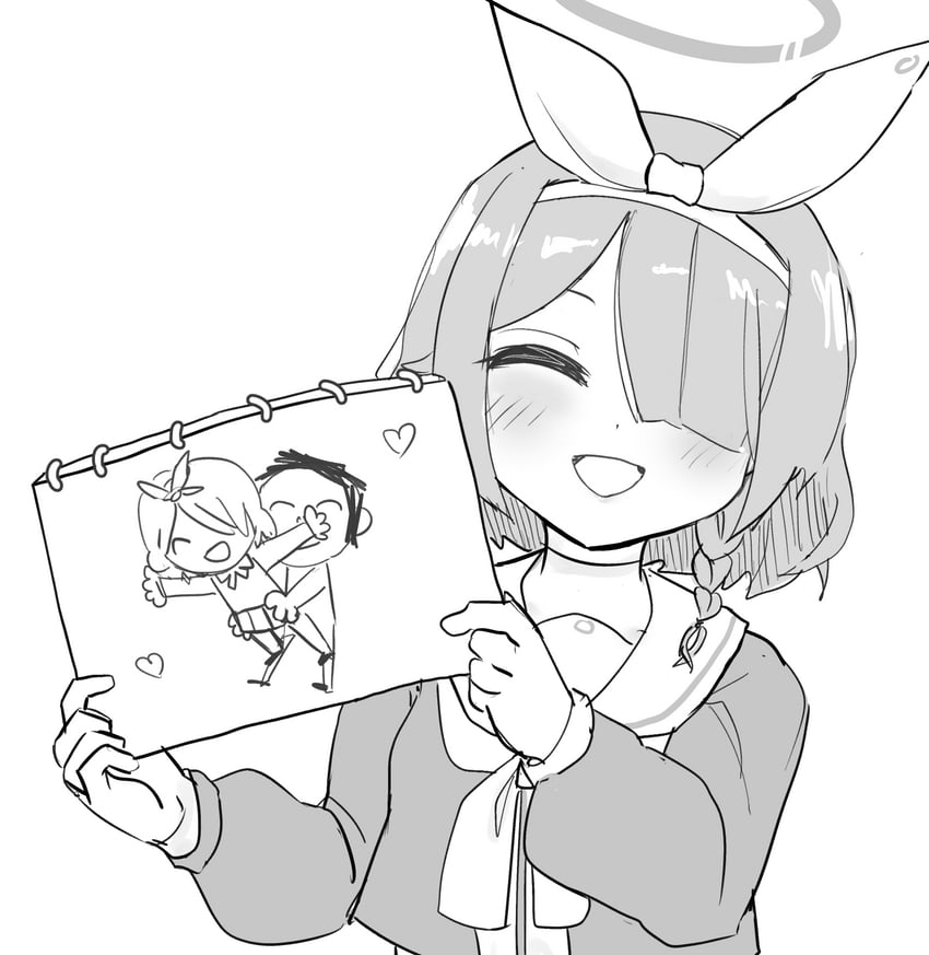 sensei, doodle sensei, and arona (blue archive) drawn by merlt