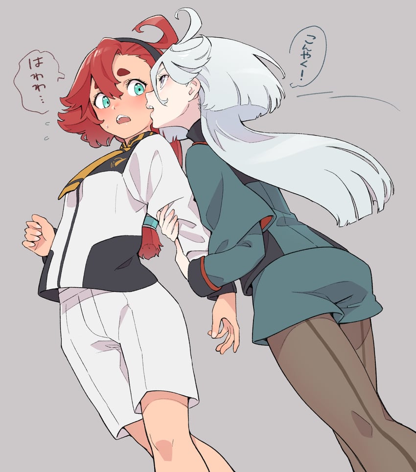 suletta mercury and miorine rembran (gundam and 1 more) drawn by kawayabug