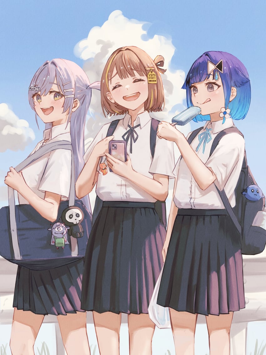 tsumugi kokage, yano kuromu, and sendo yuuhi (vspo!) drawn by tsubu_(kappunioyu562)