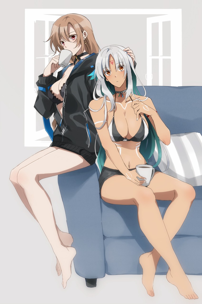 jean bart and massachusetts (azur lane) drawn by amazuki_jou