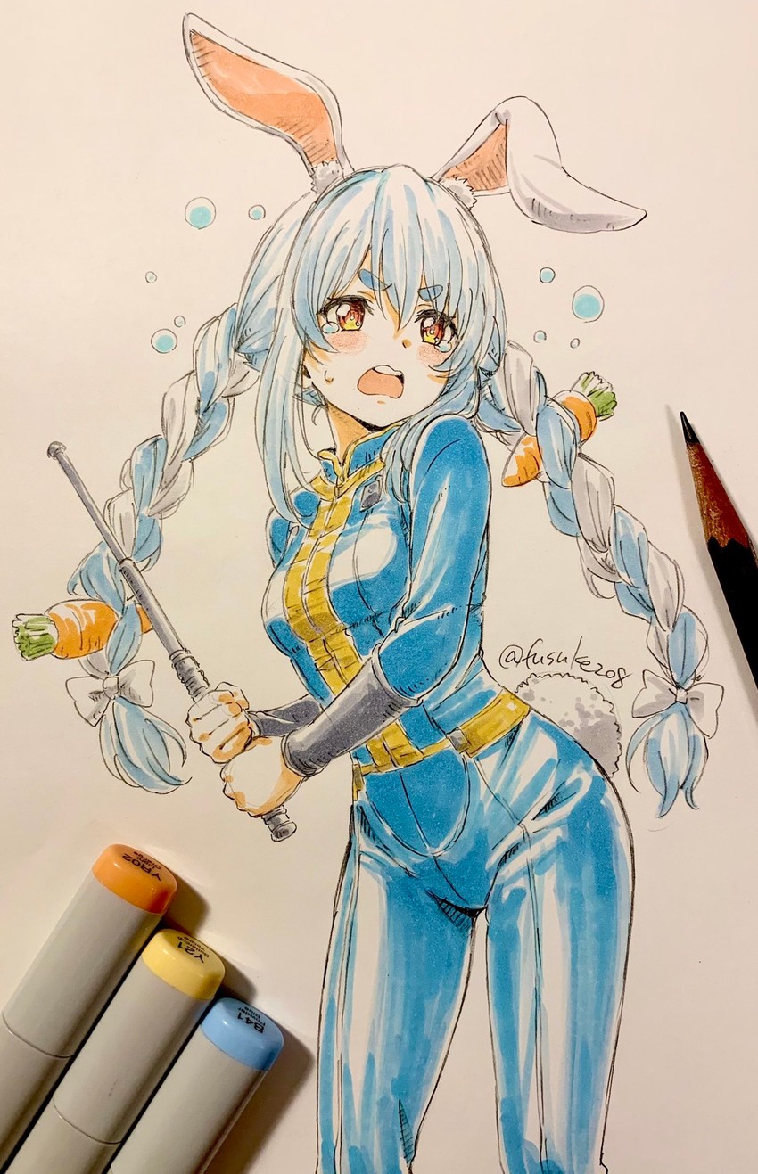 usada pekora (hololive and 2 more) drawn by fuusuke_(fusuke208)