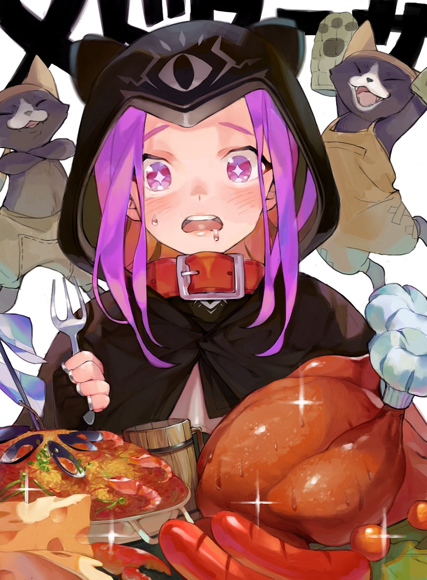medusa and felyne (fate and 3 more) drawn by g_li