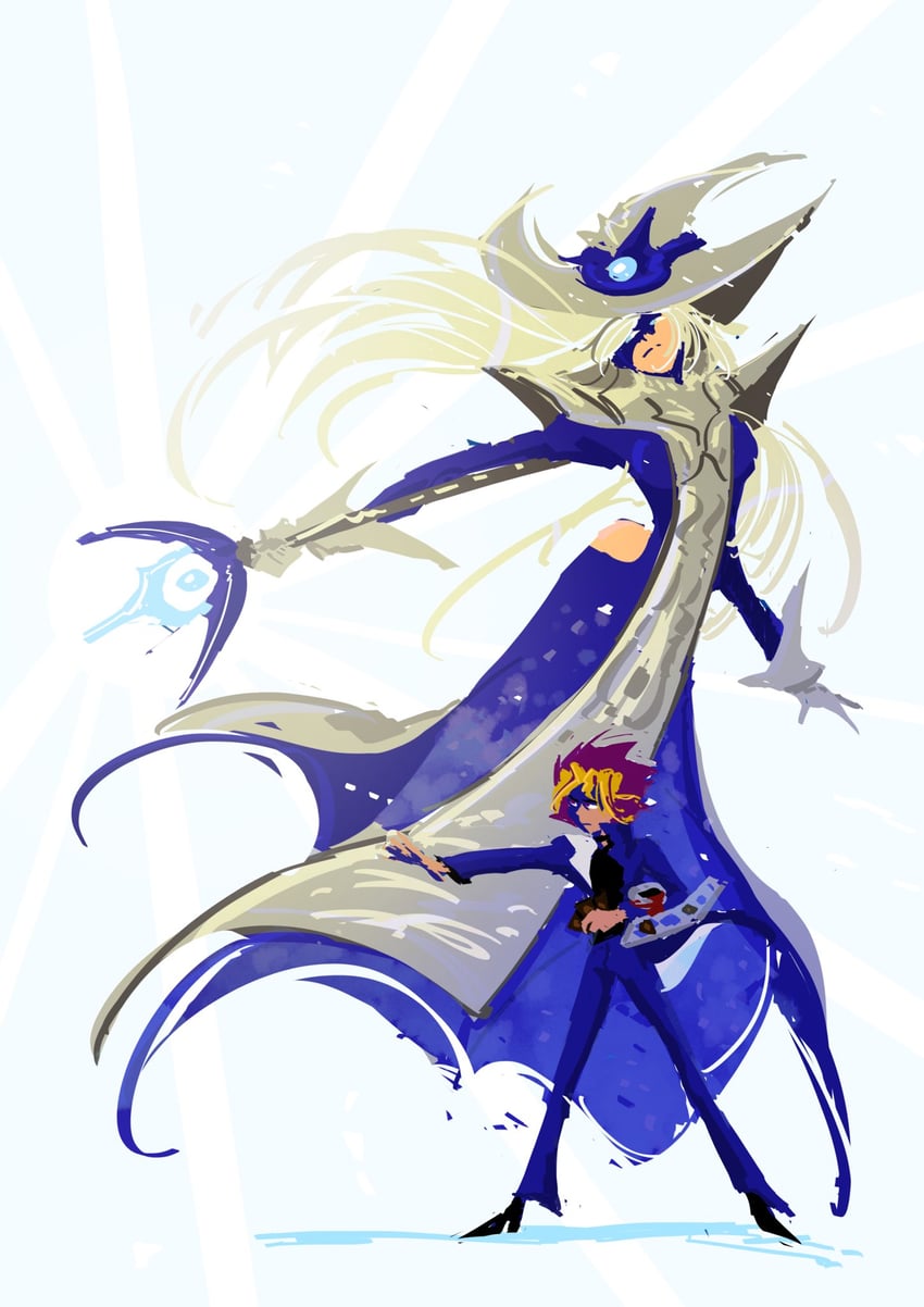 muto yugi and silent magician (yu-gi-oh!) drawn by brobexx