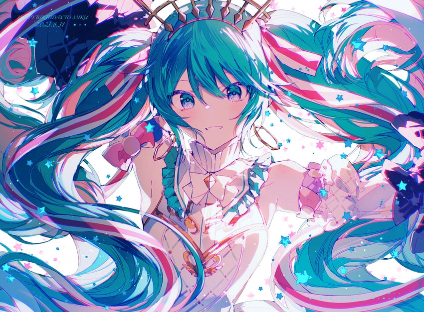 hatsune miku (vocaloid and 1 more) drawn by chulixun1