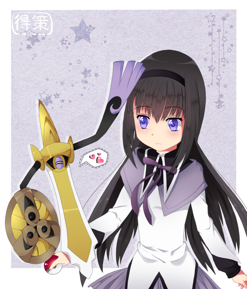 akemi homura and aegislash (pokemon and 2 more) drawn by tokusaku