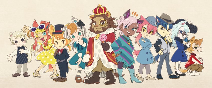 audie, marshal, whitney, reneigh, wolfgang, and 5 more (animal crossing) drawn by ukata