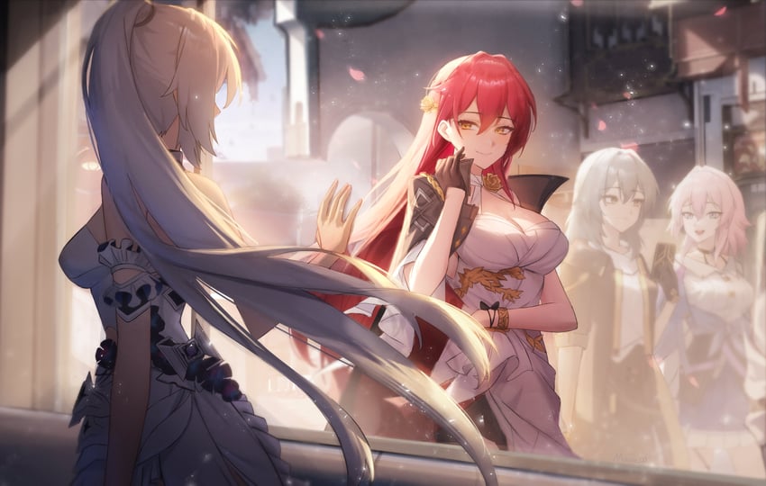 trailblazer, stelle, kiana kaslana, march 7th, and himeko (honkai and 2 more) drawn by maviss_03