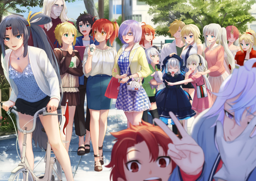 artoria pendragon, saber, mash kyrielight, fujimaru ritsuka, jeanne d'arc, and 13 more (fate and 5 more) drawn by hinoshita_akame