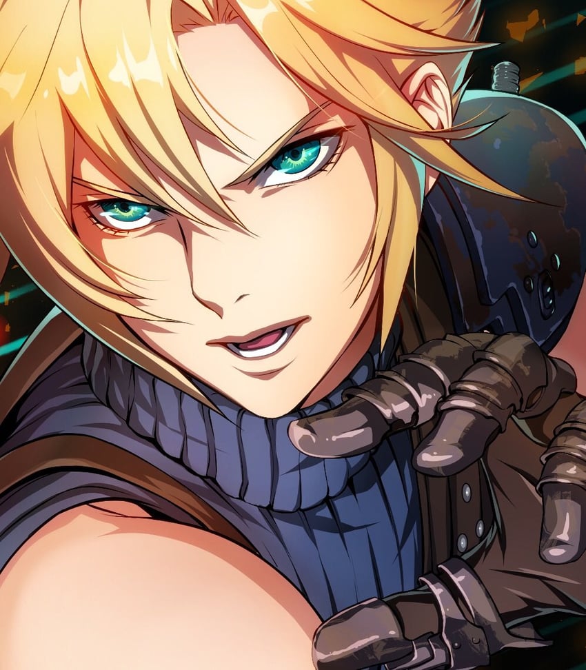 cloud strife (final fantasy and 2 more) drawn by halu-ca