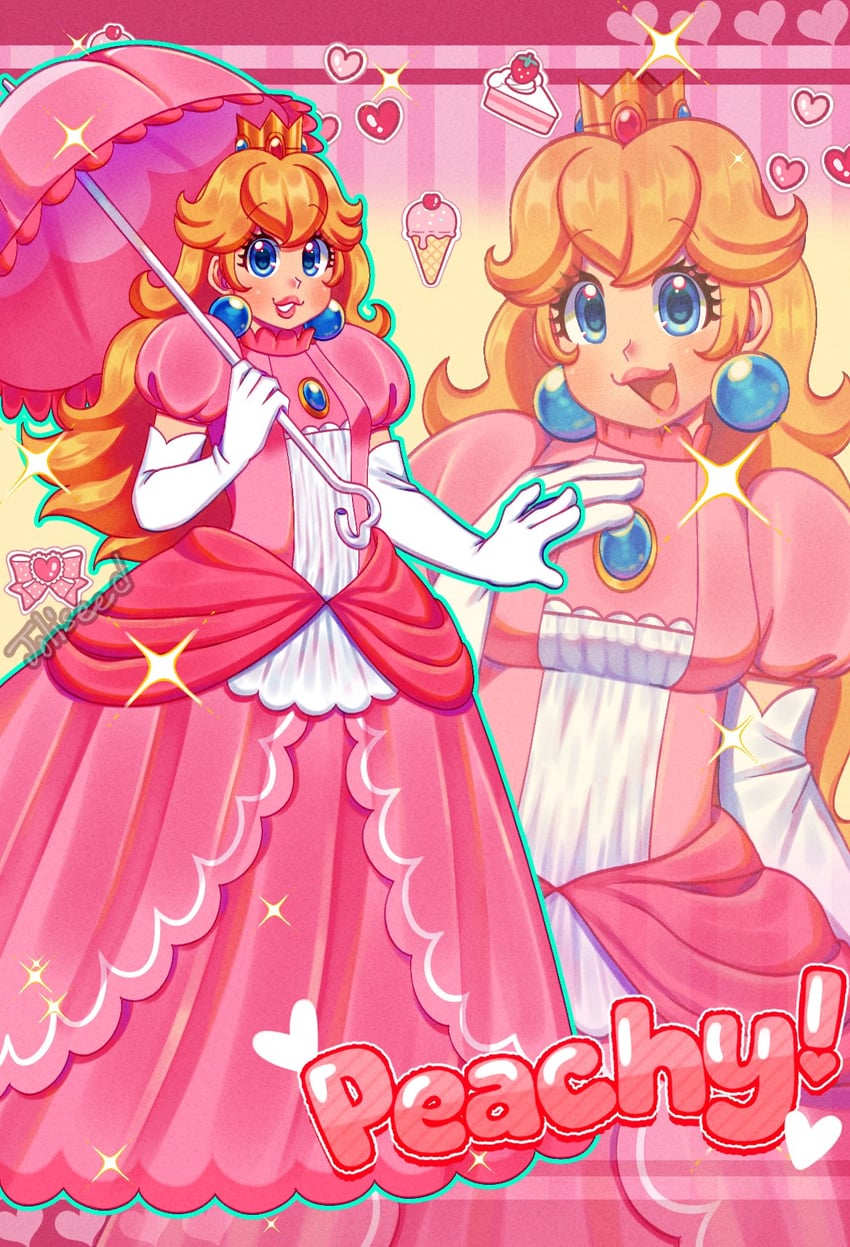princess peach (mario and 1 more) drawn by joliseed