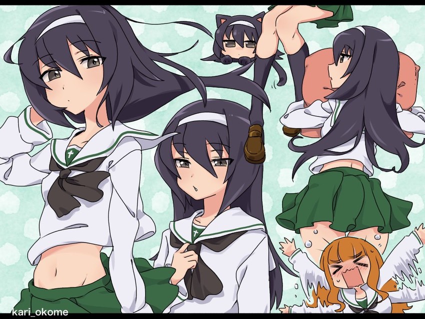 takebe saori and reizei mako (girls und panzer) drawn by kari_okome