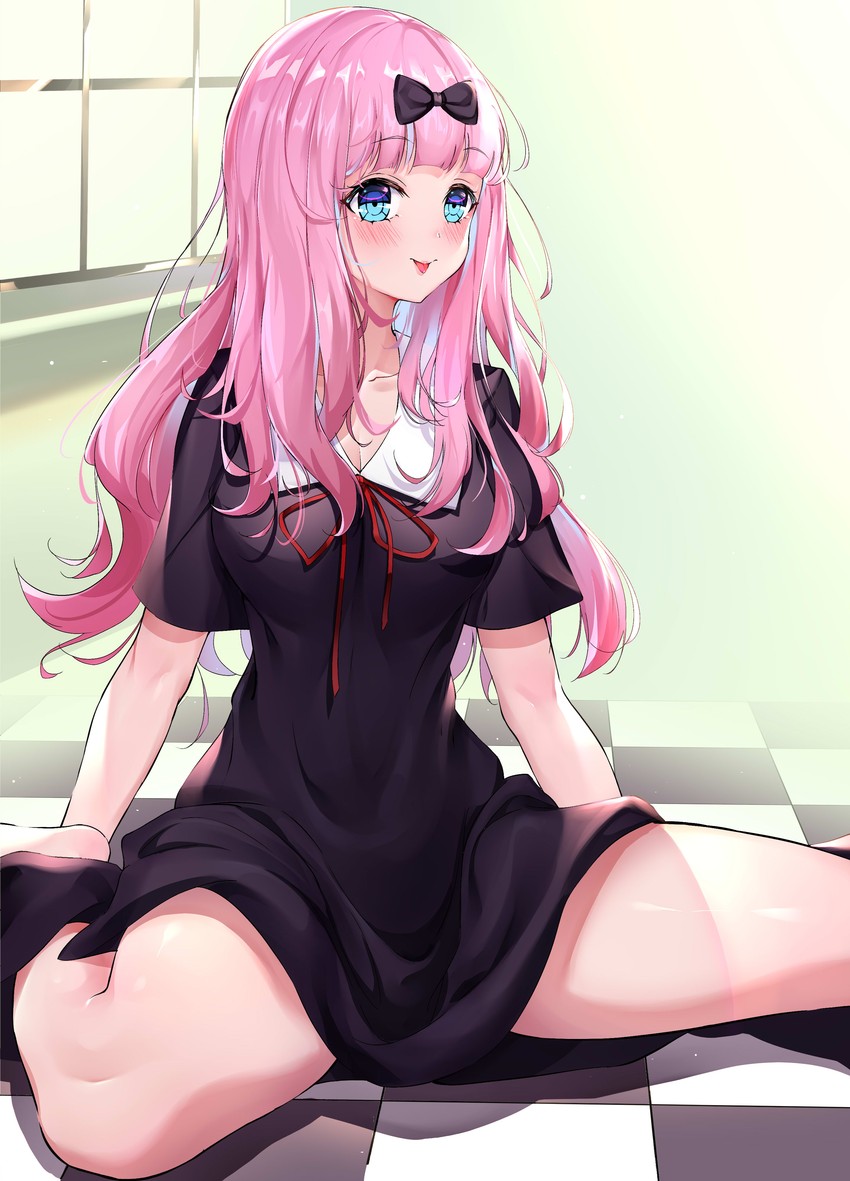 fujiwara chika (kaguya-sama wa kokurasetai ~tensai-tachi no renai zunousen~) drawn by cqingwei