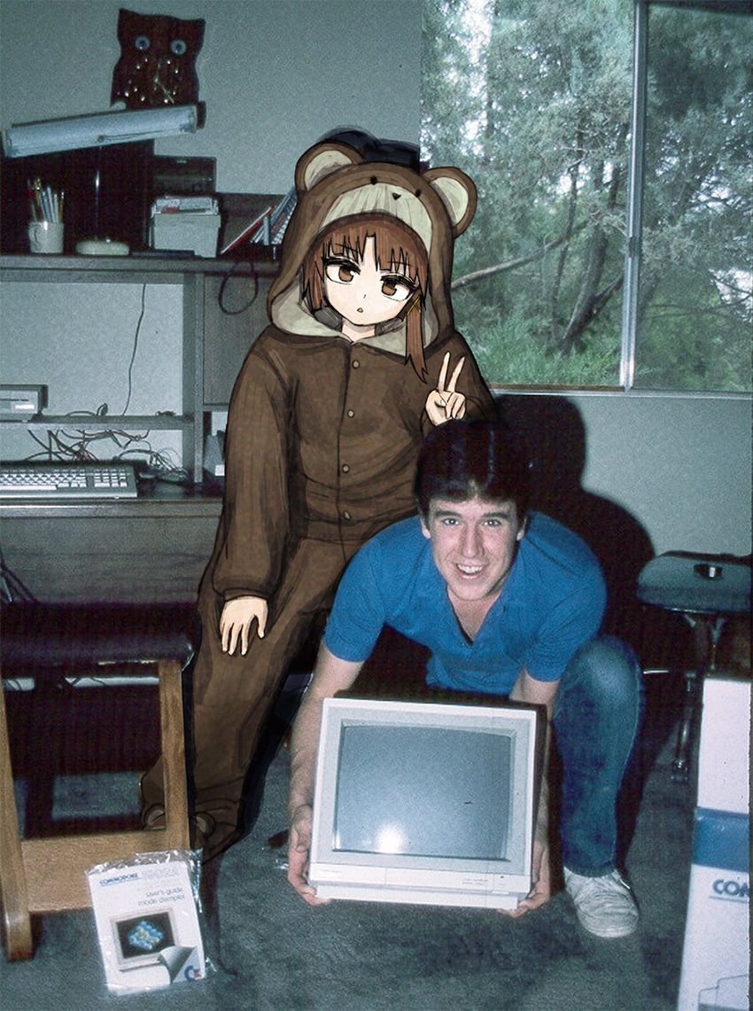iwakura lain and terry a davis (real life and 1 more) drawn by yuroroo