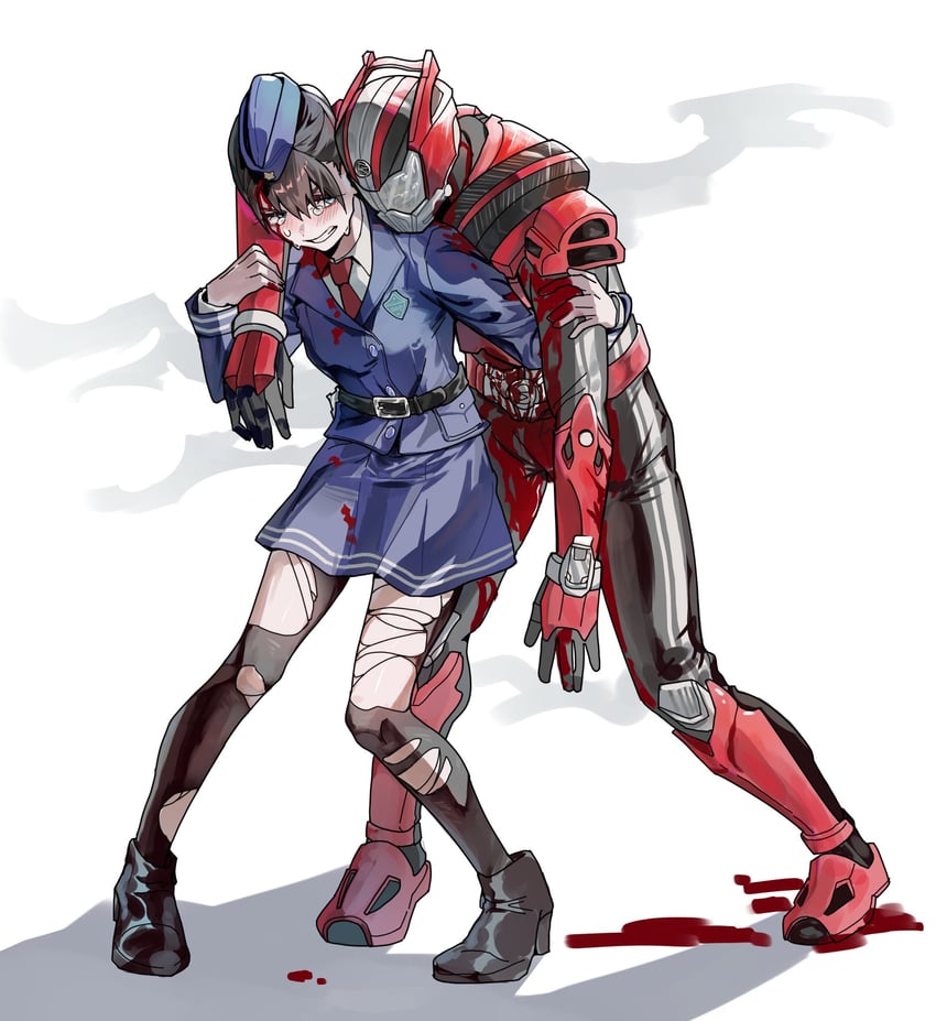 kamen rider drive and shijima kiriko (kamen rider and 1 more) drawn by seoyeong