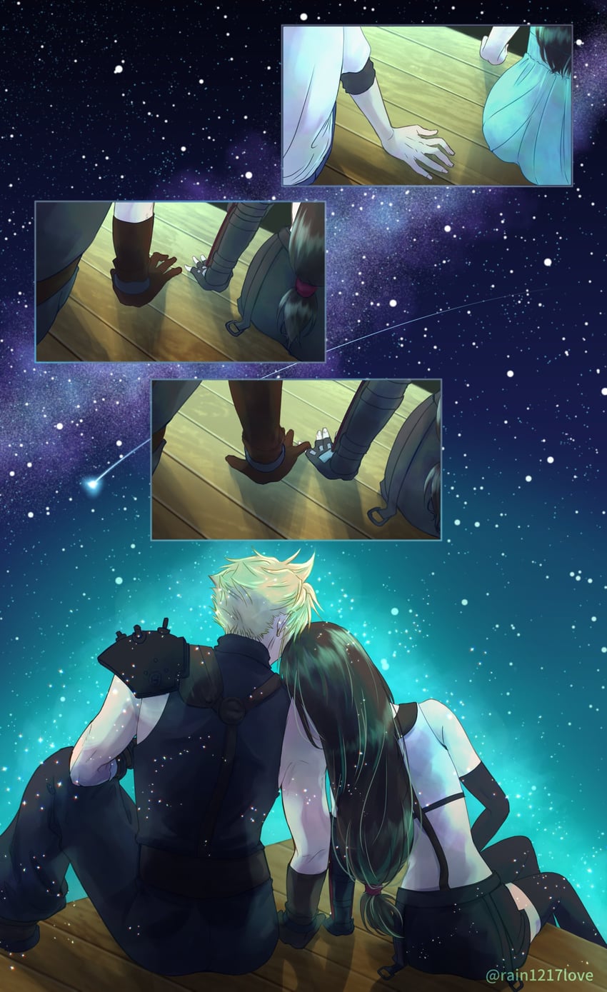 tifa lockhart and cloud strife (final fantasy and 3 more) drawn by rain1217love