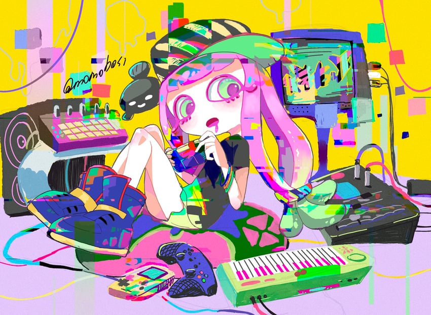 harmony and harmony's clownfish (splatoon and 1 more) drawn by momobosi