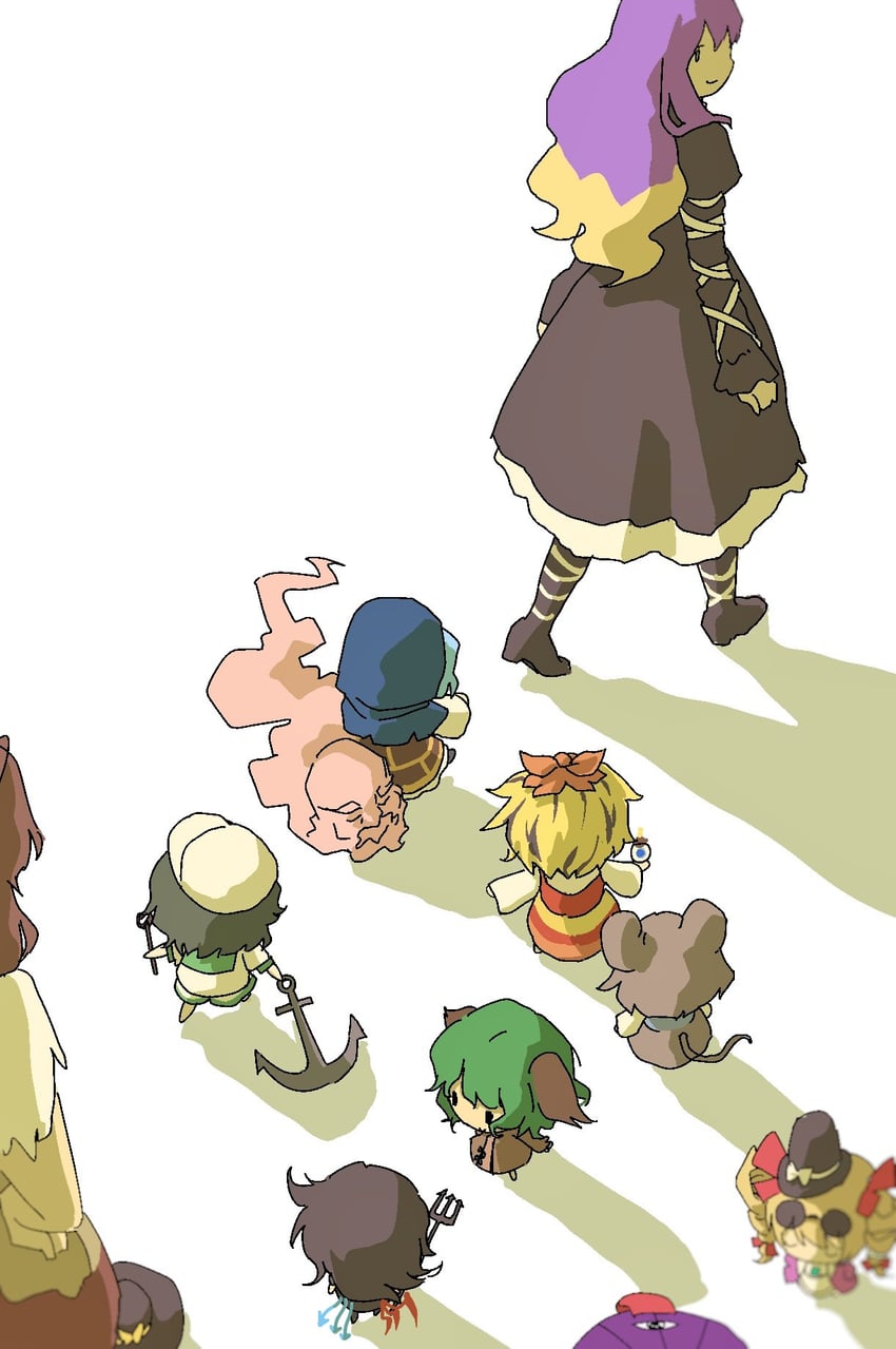 komeiji koishi, tatara kogasa, nazrin, hijiri byakuren, houjuu nue, and 7 more (touhou) drawn by nme_0039