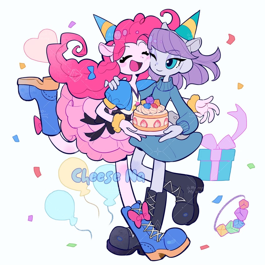 pinkie pie and maud pie (my little pony and 2 more) drawn by nainaier007