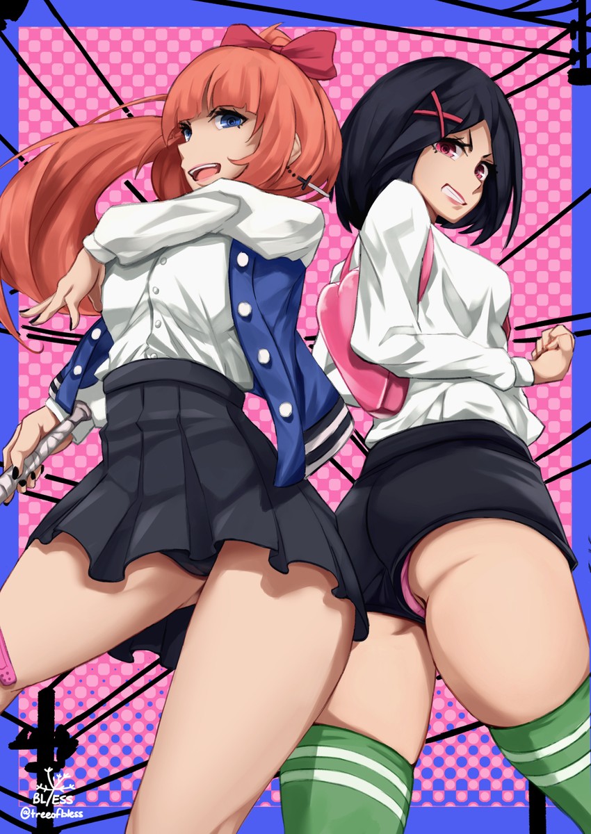 kyoko and misako (kunio-kun series and 1 more) drawn by bl/ess