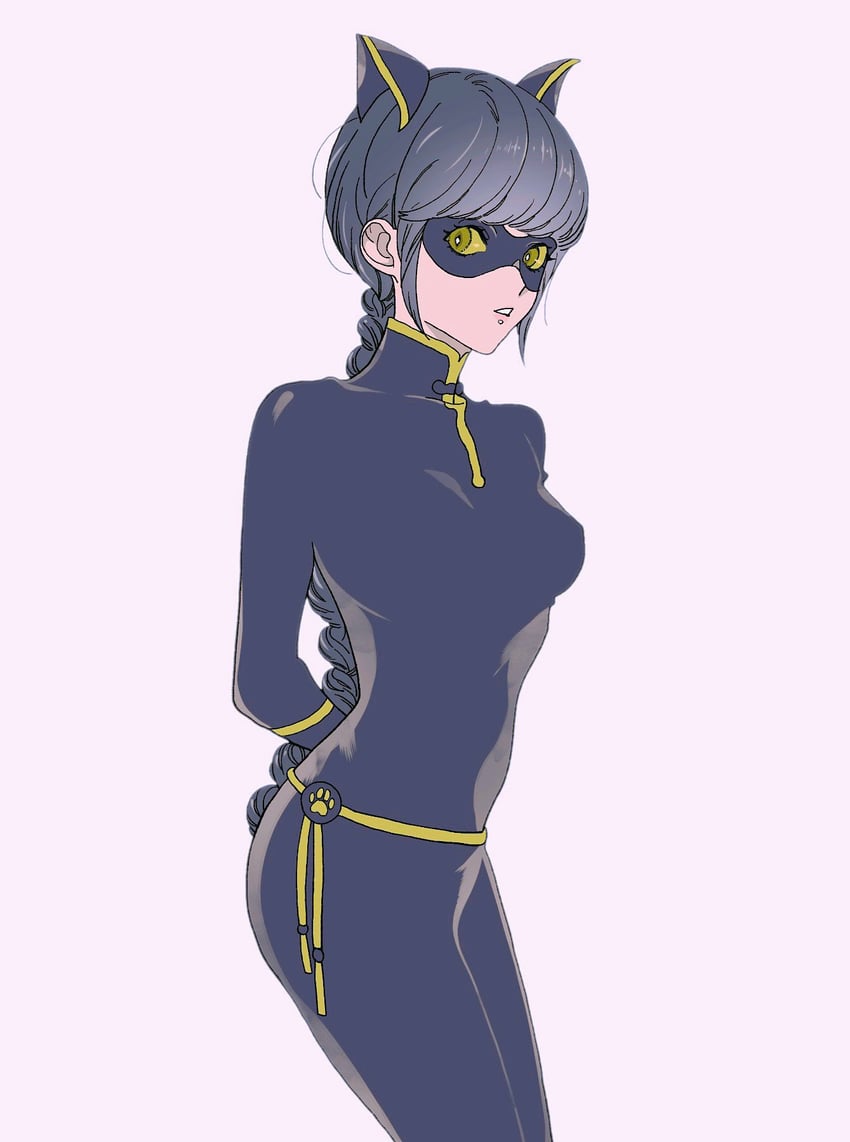 marinette dupain-cheng and lady noir (miraculous ladybug) drawn by ikutan0222