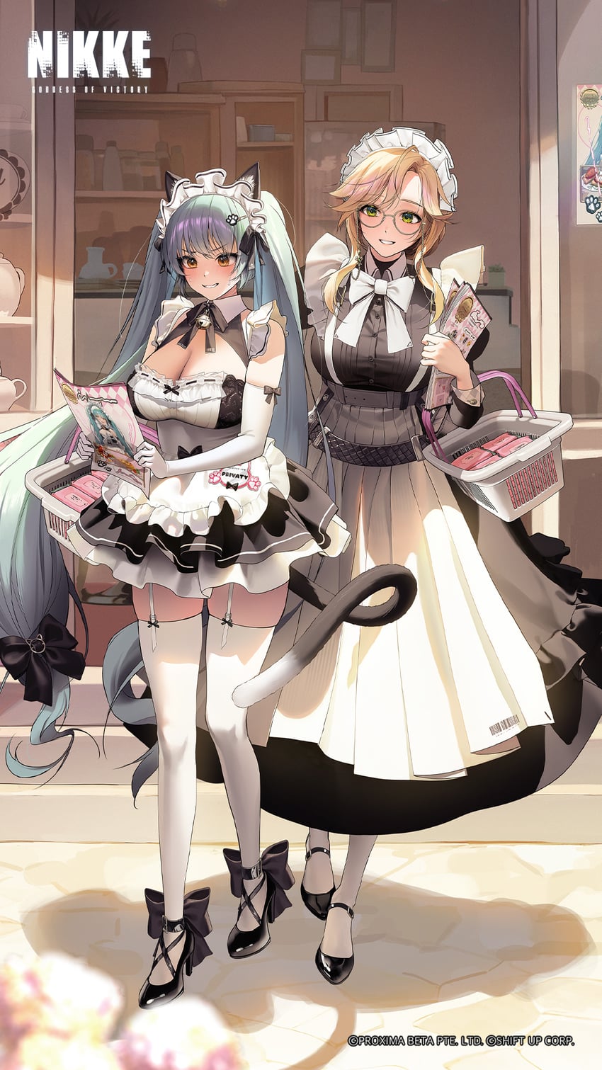 privaty and ade (goddess of victory: nikke) drawn by yoya_yogurt