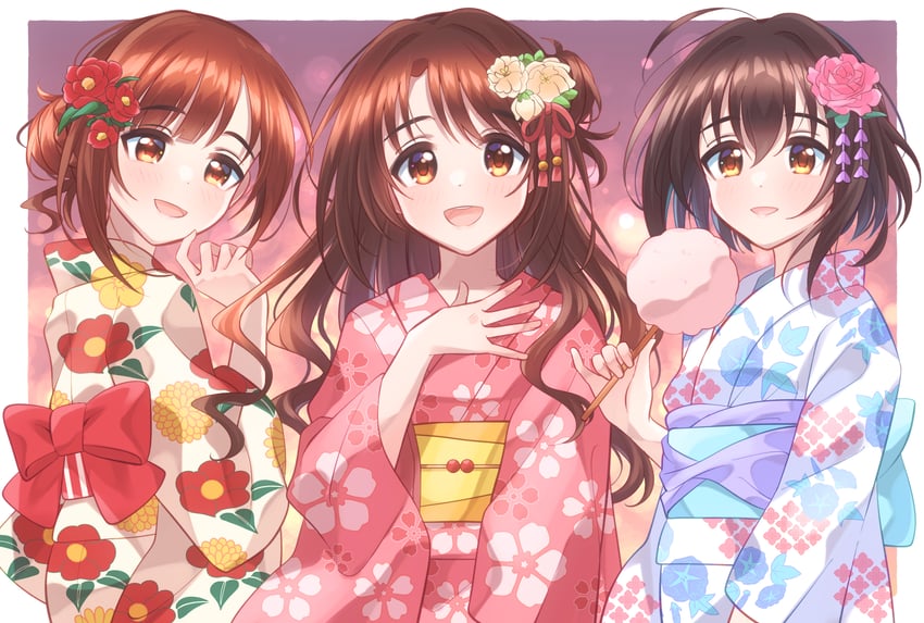 shimamura uzuki, kohinata miho, and igarashi kyoko (idolmaster and 2 more) drawn by hakkaumai