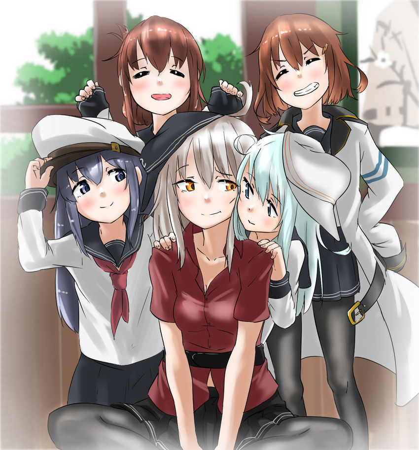 hibiki, inazuma, ikazuchi, akatsuki, verniy, and 1 more (kantai collection) drawn by tama_(tamago)