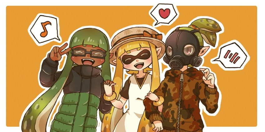 inkling player character, inkling girl, and inkling boy (splatoon and 1 more) drawn by saria_(tortart)