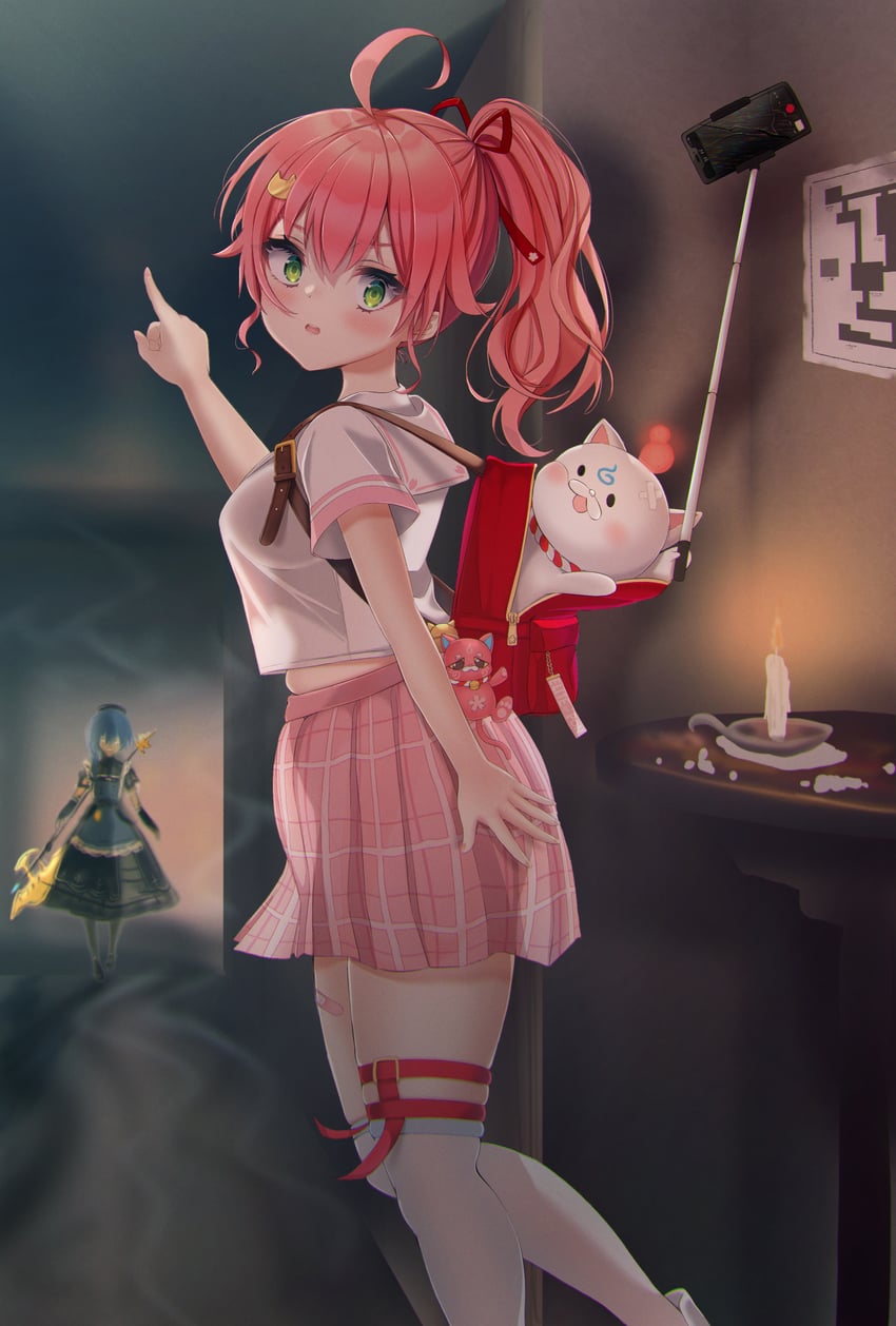 hoshimachi suisei and sakura miko (hololive) drawn by terra_bose