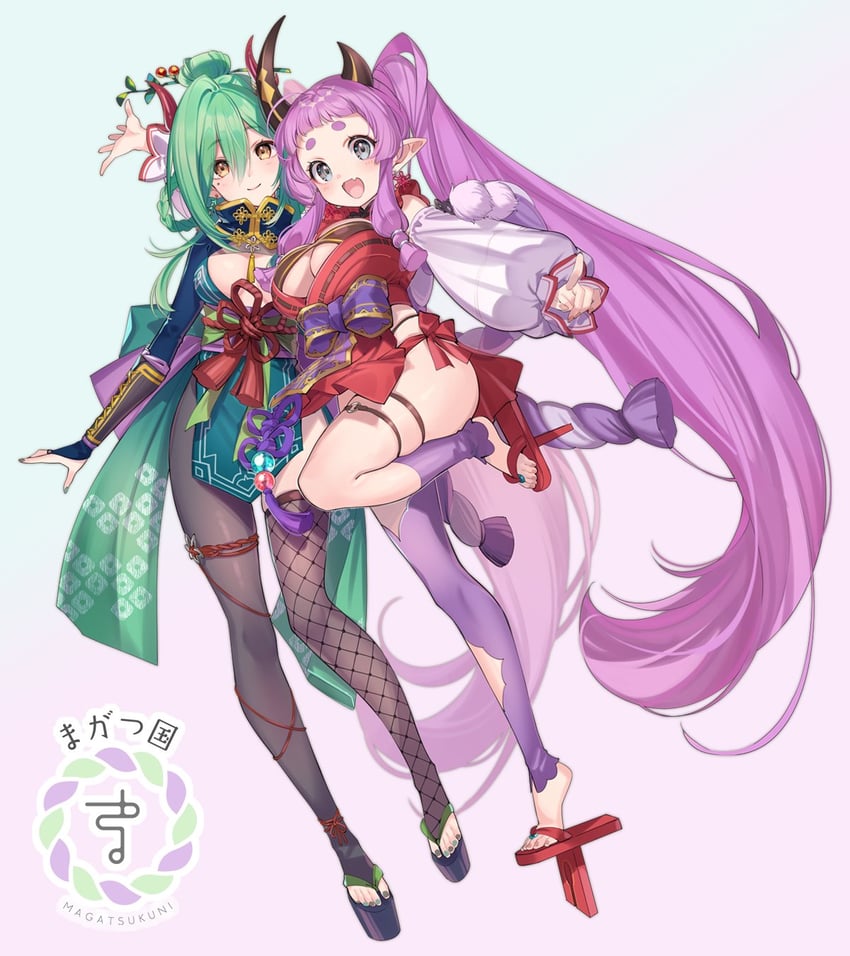 sasafuru kikino and ohariko kanome (magatsukuni) drawn by shuri_(84k)