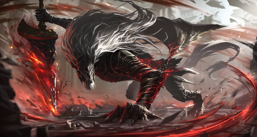 maliketh the black blade (elden ring) drawn by fei_hai