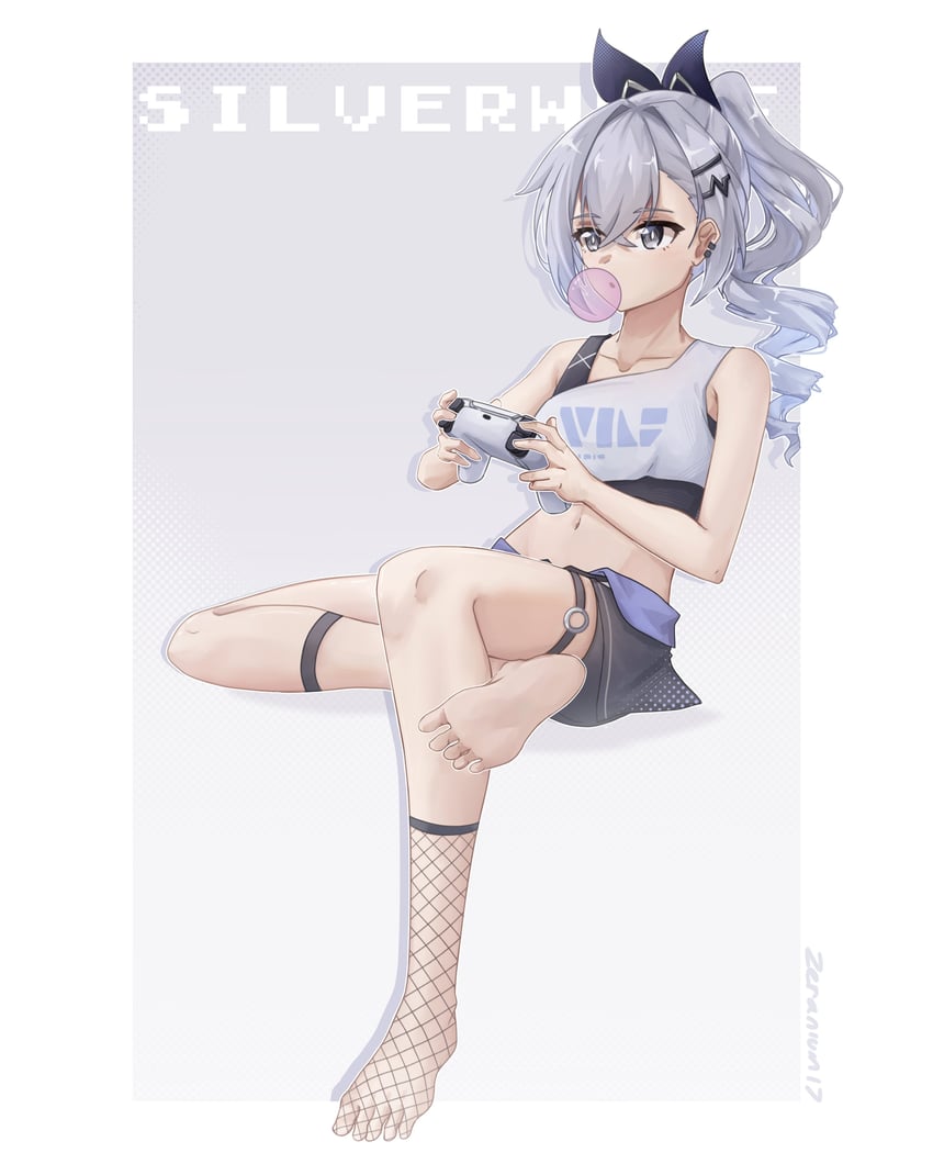silver wolf (honkai and 1 more) drawn by zeranium_(zeranium17)