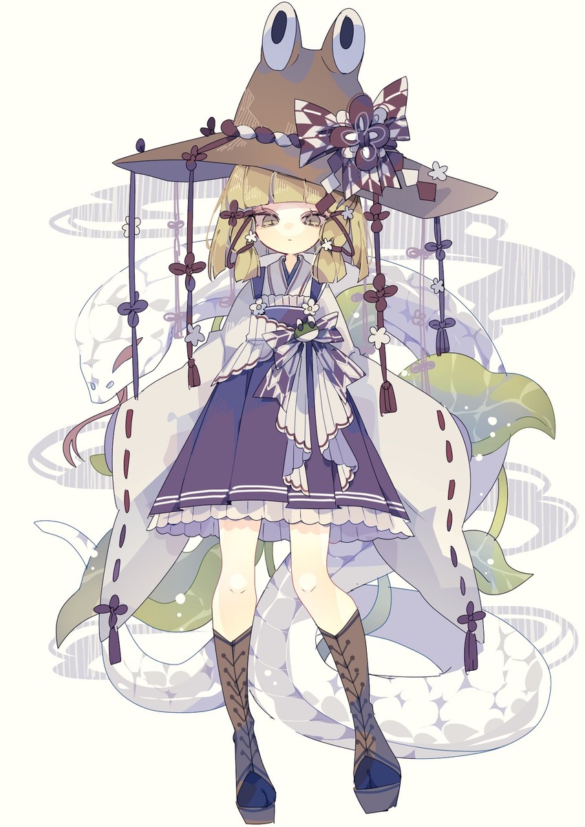 moriya suwako and mishaguji (touhou) drawn by nikorashi-ka