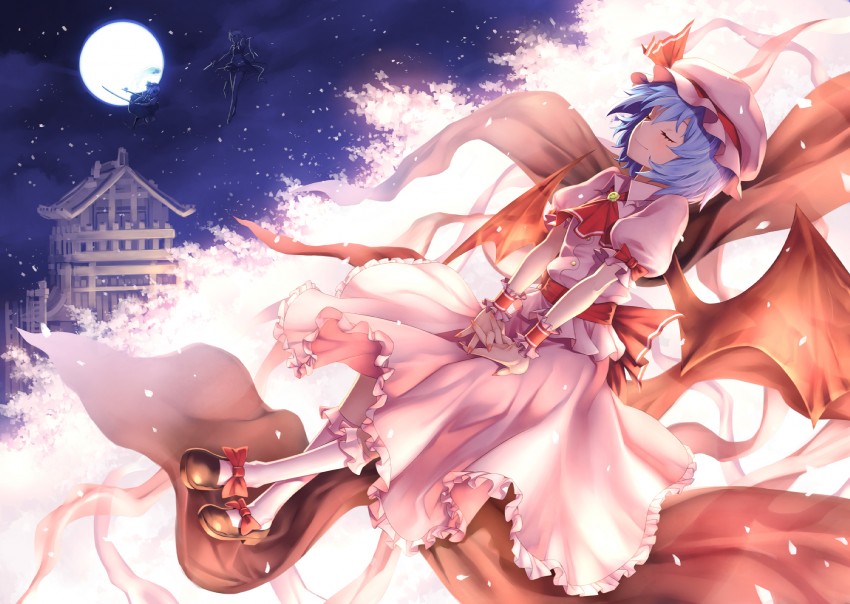 remilia scarlet, izayoi sakuya, and konpaku youmu (touhou) drawn by kunieda