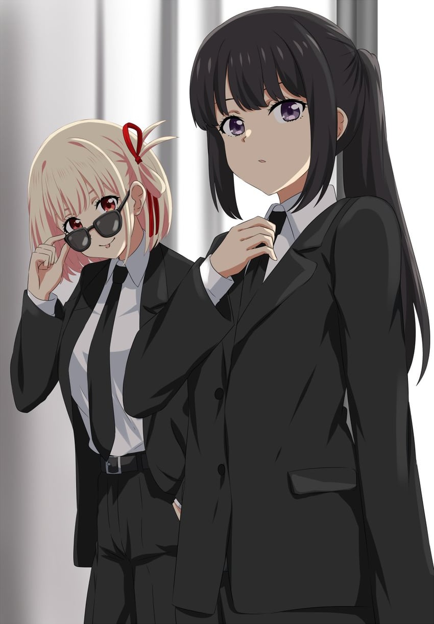 nishikigi chisato and inoue takina (lycoris recoil) drawn by dars_(recolors)