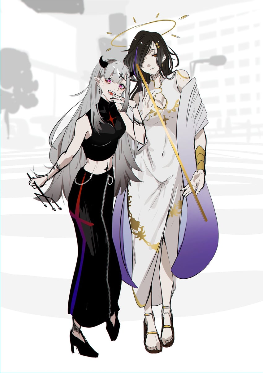 sukoya kana and shirayuki tomoe (nijisanji) drawn by kenshuusei_(kensuuu0225)