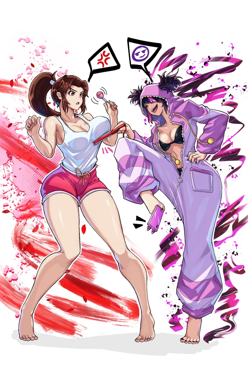 shiranui mai and han juri (street fighter and 2 more) drawn by alex_dos_diaz