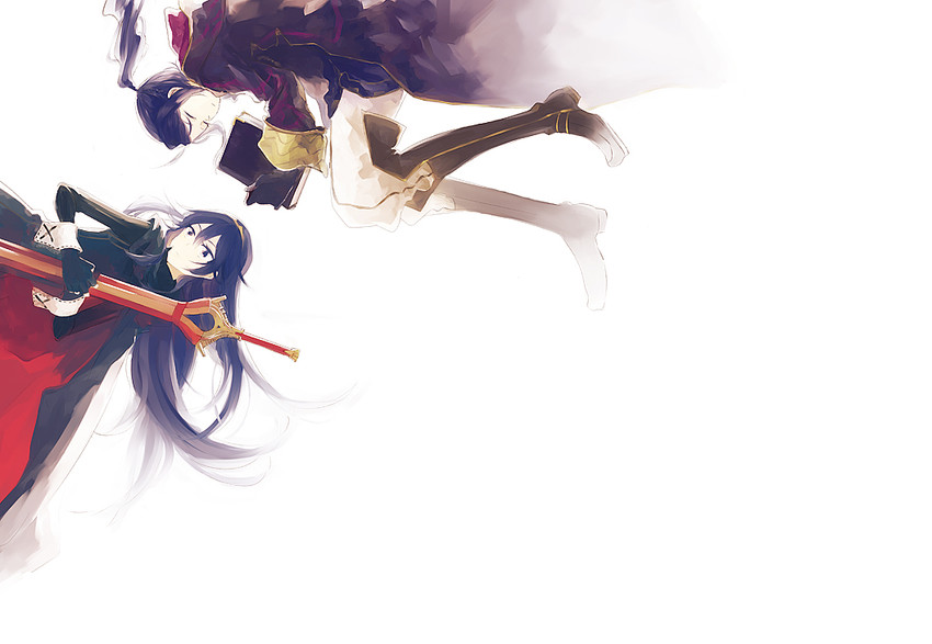 lucina and female robin (fire emblem and 1 more) drawn by urr