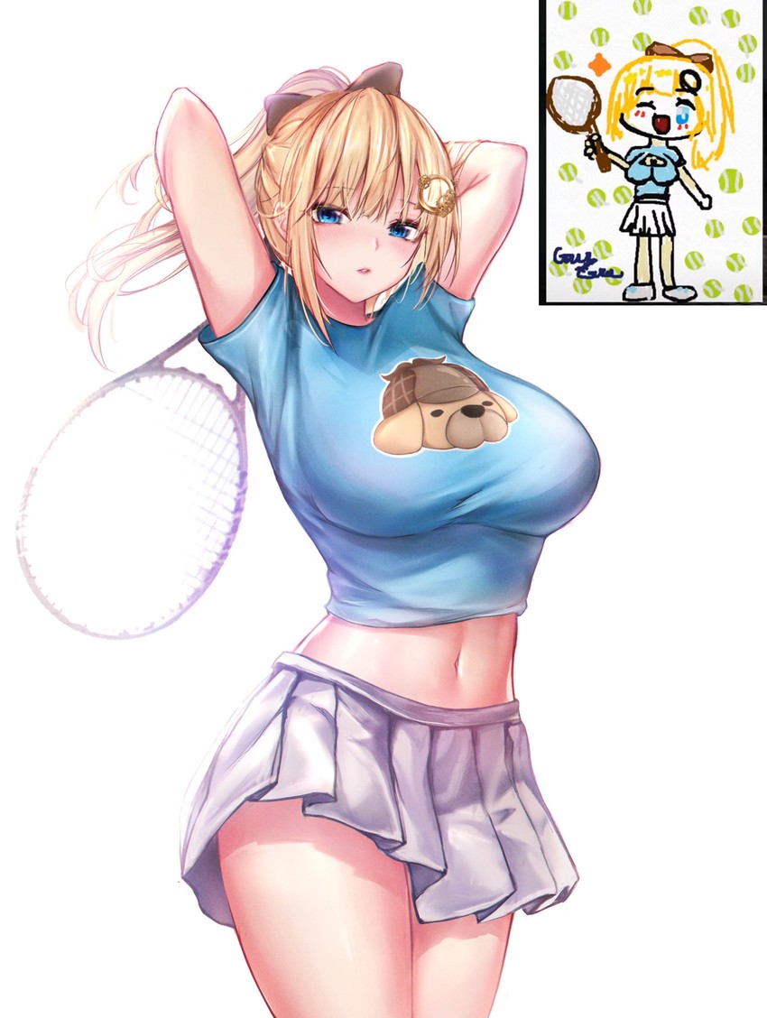 watson amelia (hololive and 1 more) drawn by gawr_gura_(artist) and luminous