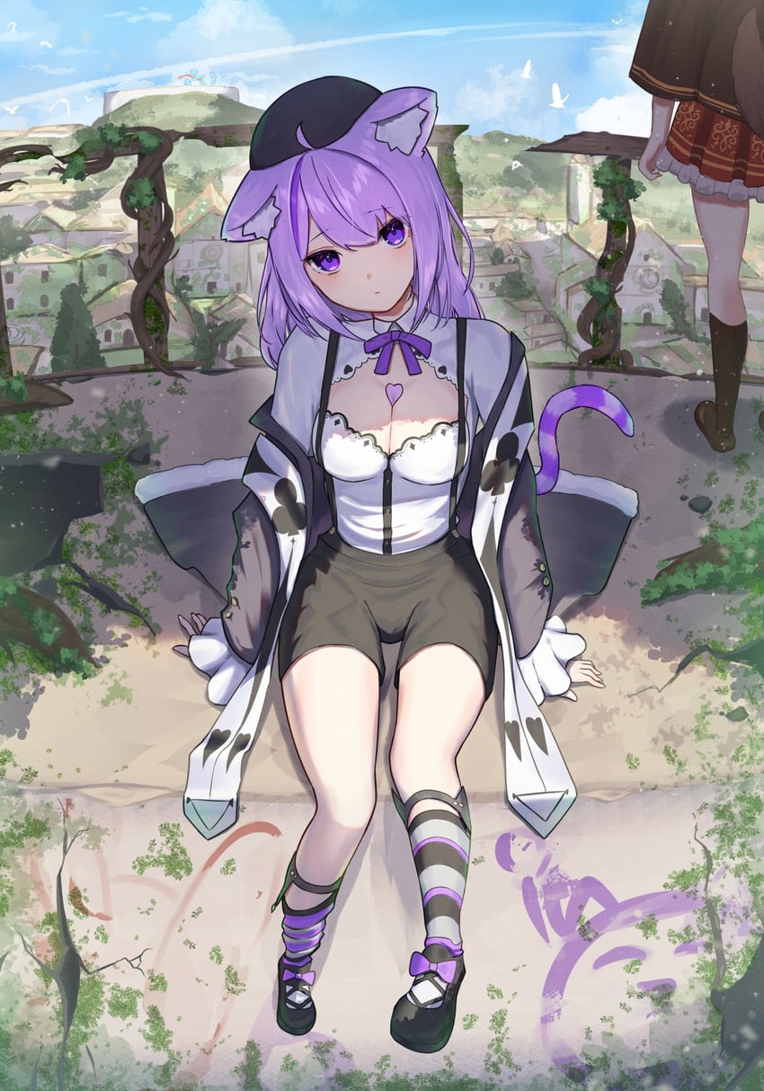nekomata okayu and inugami korone (hololive) drawn by ao_ne